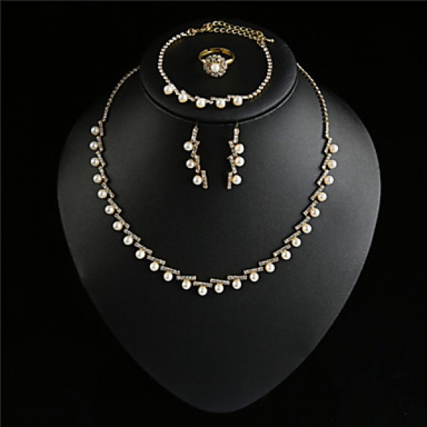 Women Vintage / Cute / Party  / Alloy / Rhinestone / Gemstone & Crystal / Imitation PearlNecklace /  