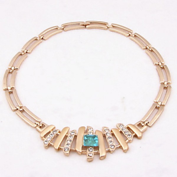 Classic Wedding Crystal Rhinestone Gold Plated (Including Necklace, Earring, Bracelet, Ring) Jewelry Sets  