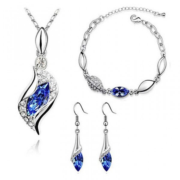 women's Austrian crystal diamond fashion jewellery set 1083  
