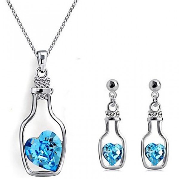 women's Bottle-shaped Diamond Jewelry Set  