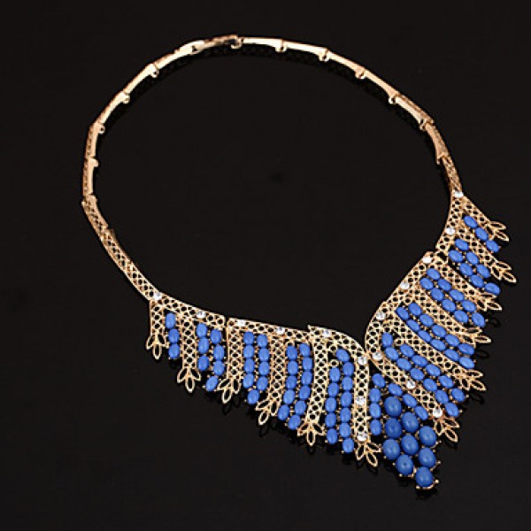 Women's Vintage 18K Gold Plated Rhinestone Tassel Necklace & Earrings & Bracelet & Ring Jewelry Sets  