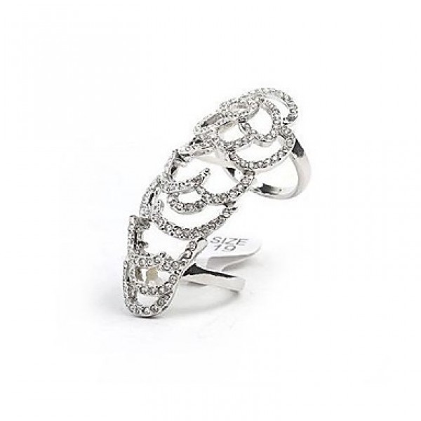  Hollow Out Rose Full Crystals Ring