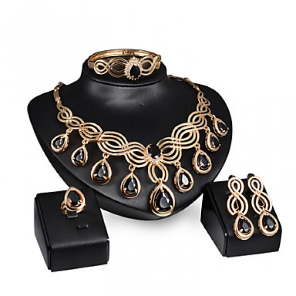 New Products 18k Gold  Jewelry Romantic  Necklace Jewelry Sets For Bridal Bijoux  
