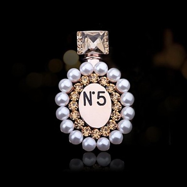 Women's Fashion Rhinestone Perfume Bottle Brooch