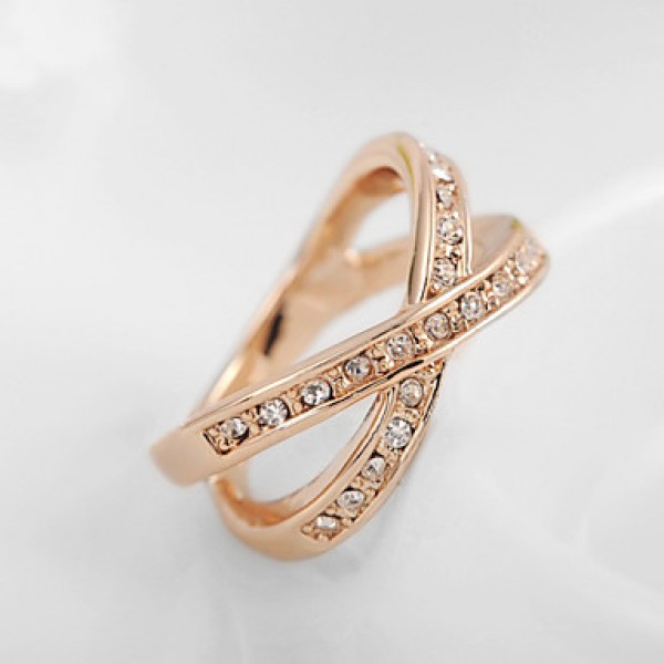  Zircon Cross Statement Rings Wedding/Party/Daily