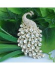 Women's Vintage Alloy Clear Rhinestone Crystal Peacock Bridal Brooch Wedding Jewelry