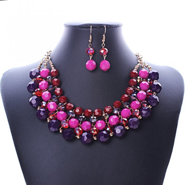 Women Vintage/Cute/Party/Casual Alloy/Rhinestone/Gemstone & Crystal/Cubic Zirconia Necklace/Earrings Sets  