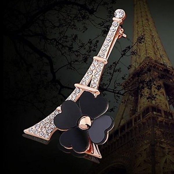 Tina -- European and American High-grade Romantic Eiffel Tower Alloy Brooch in Party