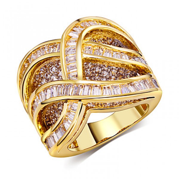 Cubic Zirconia / Copper / Platinum Plated / Gold Plated Ring Band Rings Wedding / Party / Daily / Casual / N/A 1pc