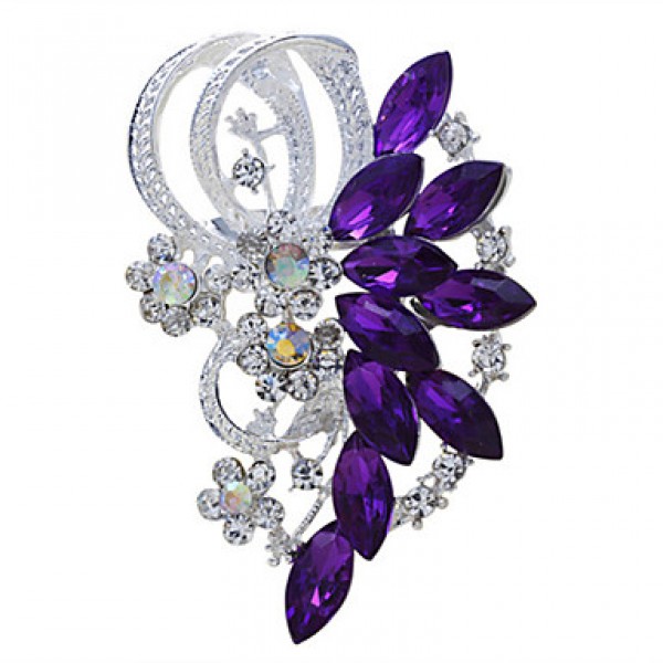 Bride Wedding Flower Rhinestone Brooch for Women Men Jewelry Accessories