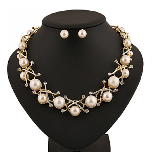 Women Vintage / Cute / Party  / Alloy / Rhinestone / Gemstone & Crystal / Imitation PearlNecklace /  