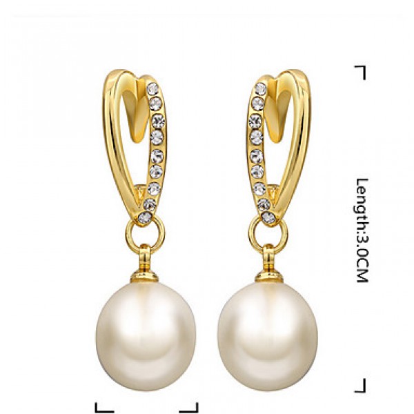 18K ladies Pearl Jewelry Necklace Earrings Set  
